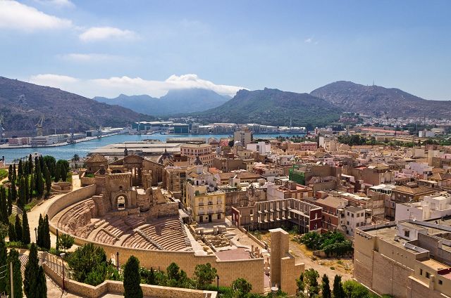 Schijnwerpers op Cartagena, Costa Calida